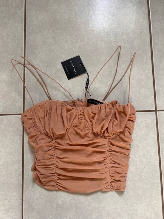 JLUXLABEL Tops - Jluxlable Beige Lined Polyester Bustier Top